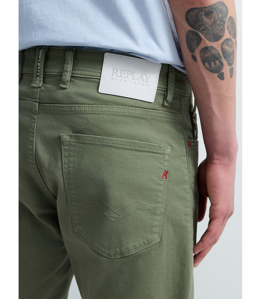 テーパードフィットカラーデニムショーツ 詳細画像 ライトミリタリー 6